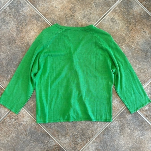 Michael Simon Vintage Silk Cardigan Sequin Embellished Lotus Water Lily Flower - Picture 2 of 9